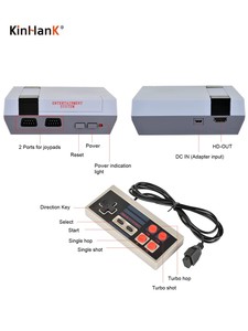 Kinhank Retro Klasik Oyun Konsolu, HDMI Çıkışlı Dahili 621 Oyunlu, Çift Kontrol 8-Bit Taşınabilir Oyun konsolu