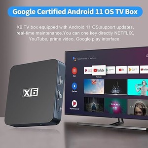 KINHANK X6 Amlogic S905Y4 Android 11 TV kutusu akıllı 4K Netflix için 2GB 16GB Doby Atmos 100M LAN set-top Box ses oyun konsolu
