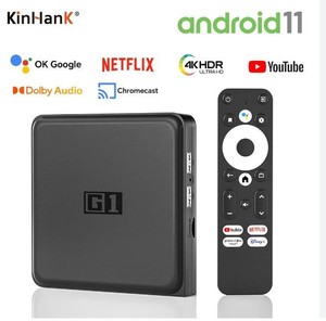 Kinhank G1 Android 11 Netflix 4K Ultra HD Google sertifikalı Dolby Vision HDR10 + 4G 32G WiFi6   TV kutusu ve oyun konsolu