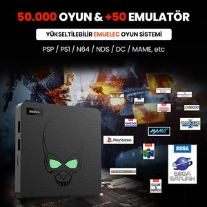 Kinhank Super Konsol X KING 64GB ÇİFT JOYSTİCK 49.000+ OYUN 50+ OYUN KONSOLU + 4K 32G Android TV 9.0PSP/PS1/SNES/NES/N64/DC/NEO