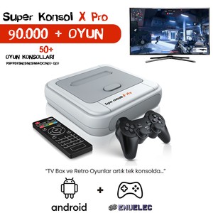 Kinhank Super Konsol X PRO 64GB ÇİFT JOYSTİCK 90.000+ OYUN 50+ OYUN KONSOLU PSP/PS1/SNES/NES/N64/DC/NEO GEO